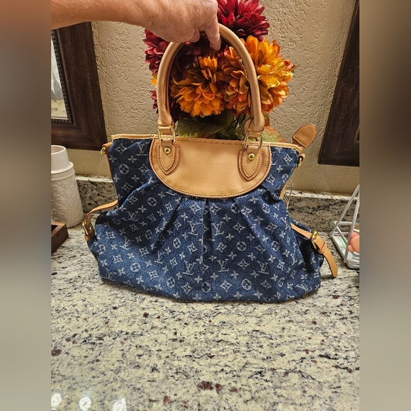 Large Monogramed Bag Blue Monogram Shoulder Bag - Picture 2 of 9